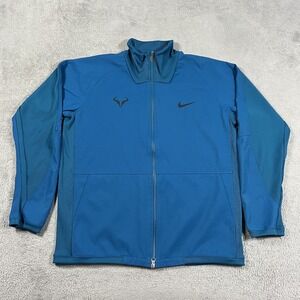 Nike Rafa Rafael Nadal Jacket Mens Large Tennis Court Dri Fit Blue 887551-301